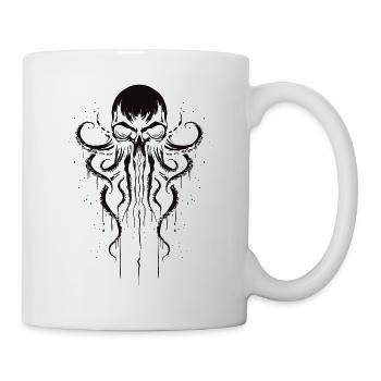 Krake Tintenfisch Tier Tattoo Gothpunk - Tasse - Weiß - Rechts
