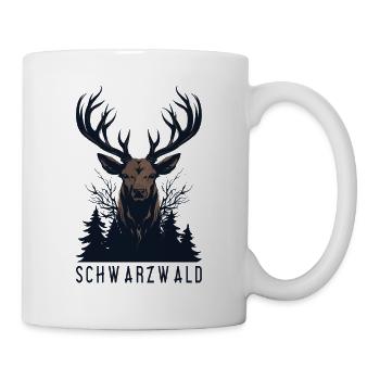 Schwarzwald Hirsch Jäger Heimat Urlaub - Tasse - Weiß - Rechts