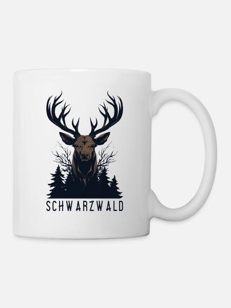 Schwarzwald Hirsch Jäger Heimat Urlaub - Tasse - Weiß