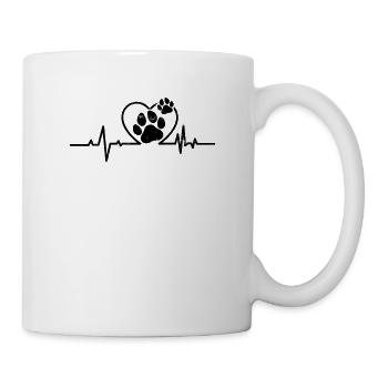 Herzschlag Hunde Pfoten Frequenz Hundeliebe Hunde - Tasse - Weiß - Rechts