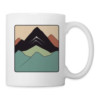 Logo - Landscape with mountain in earth tones - Mug - white - Right