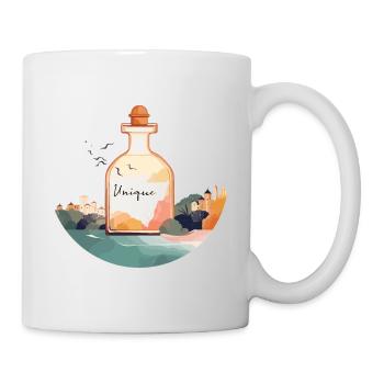 Flacon de parfum « Unique » dans un paysage magnifique - Mug blanc - blanc - Droite