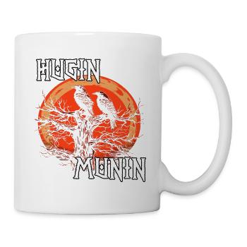 Hugin Munin T-Shirt | Wikinger Raben | Odins Raben - Tasse - Weiß - Rechts