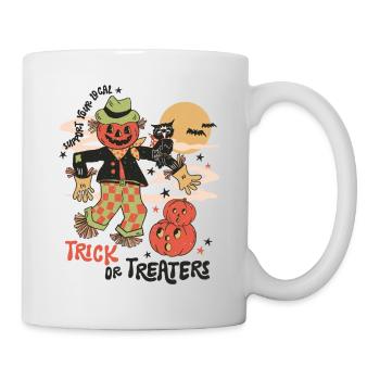 Halloween-Spaß mit gruseliger Retro-Vogelscheuche - Tasse - Weiß - Rechts