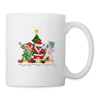 Dabbing Santa Claus Elf Unicorn Christmas Tree - Mug - white - Right