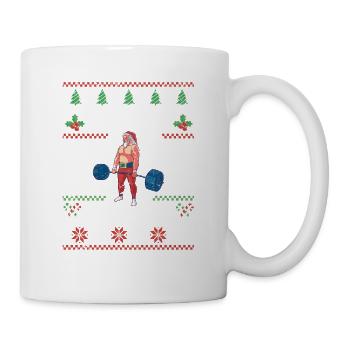 No Lift No Present Weihnachtsmann Gym Workout Ugly - Tasse - Weiß - Rechts