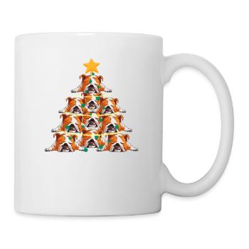 Bouledogue anglais arbre de Noël Chien de Noël - Mug blanc - blanc - Droite
