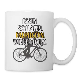 Radpilgern Fahrrad Wandern Pilgern Rad Pilger - Tasse - Weiß - Rechts