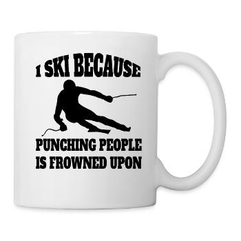 Skiing Ski Design Ski Skiing Outfit Skiers - Mug - white - Right