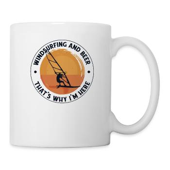 Windsurfing And Beer Surfer Wassersport Windsurfen - Tasse - Weiß - Rechts