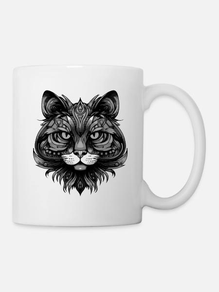 Katze Portrait - Tasse - Weiß