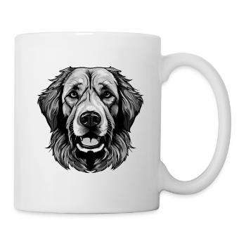 Portrait de chien Golden Retriever - Mug blanc - blanc - Droite