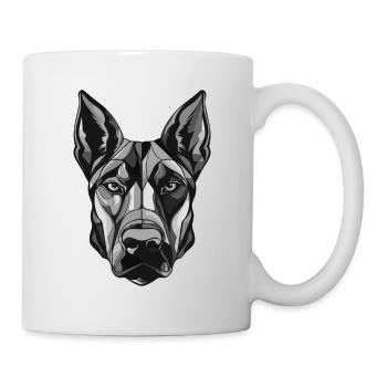 Doberman Hund Portrait - Tasse - Weiß - Rechts