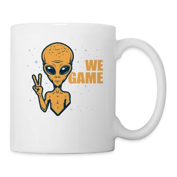 Gaming Alien Ufo Zocken, Videospiel, Einhorn Gamer - Tasse - Weiß - Rechts