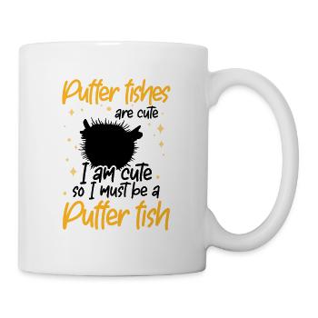 Ich bin ein Kugelfisch Aquaristik Kugelfisch - Tasse - Weiß - Rechts