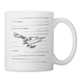 SILHOUETTE OF FLYING EAGLE SKETCH - Tasse - Weiß - Rechts