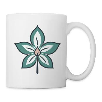 Jasmin Flower Cartoon Style Menthe Shades - Mug blanc - blanc - Droite