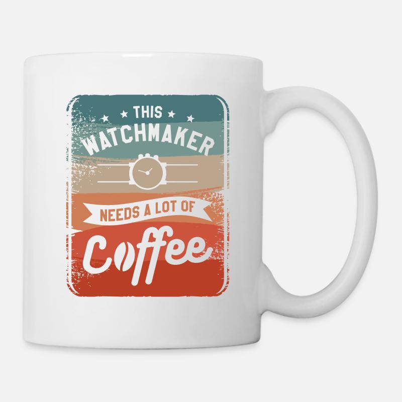 Cet horloger a besoin de beaucoup d’horlogerie de café - Mug blanc - blanc