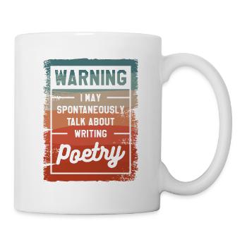 Avertissement je peux spontanément parler d’écriture - Mug blanc - blanc - Droite