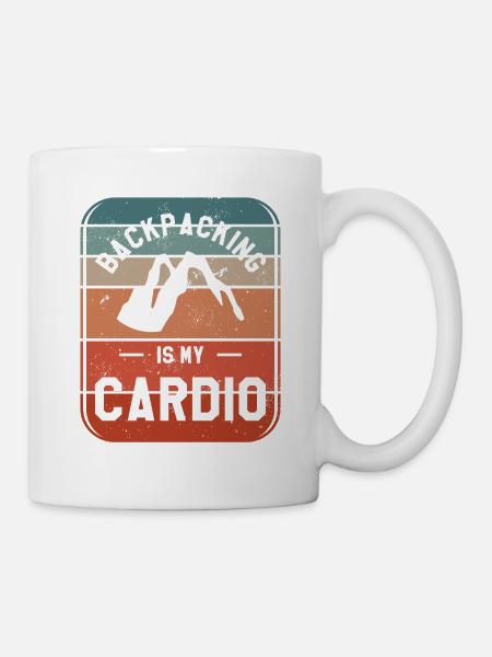 Backpacking ist mein Cardio-Wanderer - Tasse - Weiß