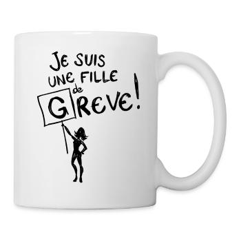 Fille De Greve Expression Femme De Caractere - Mug blanc - blanc - Droite