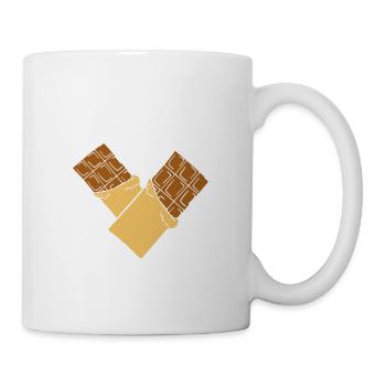 Was ist besser als eine Schokolade? Zwei Schokolad - Tasse - Weiß - Rechts