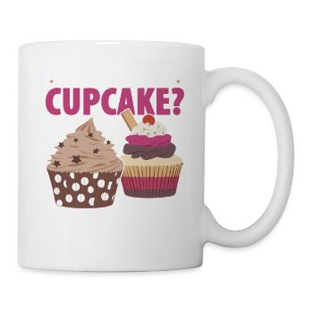 Was ist besser als ein Cupcake? Zwei Cupcakes Lieb - Tasse - Weiß - Rechts