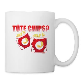 Was ist besser als eine Tüte Chips? Zwei Tüten Chi - Tasse - Weiß - Rechts