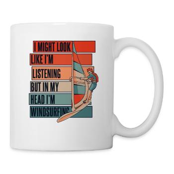 J’ai peut-être l’air d’écouter de la planche à voile surfeuse - Mug blanc - blanc - Droite