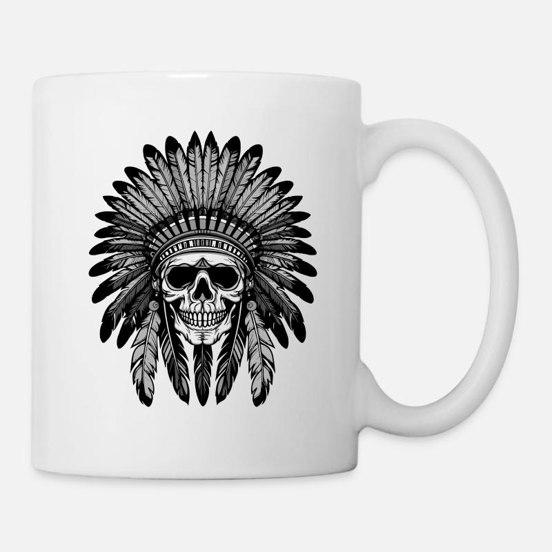 Apache Totenkopf Indianer Häuptling - Tasse - Weiß