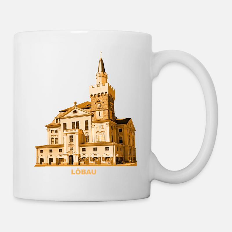 Löbau Rathaus Oberlausitz Görlitz Sachsen - Tasse - Weiß