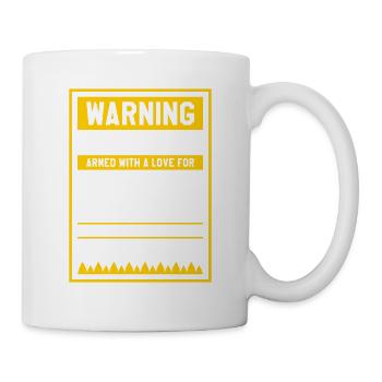 Warnung Backpacking bewaffnet mit einer Liebe zu - Tasse - Weiß - Rechts