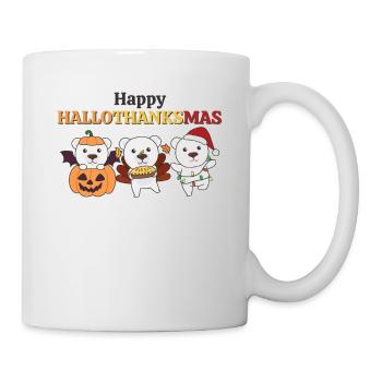 Happy Hallothanksmas Polar Bear Christmas Polar Bears - Mug - white - Right