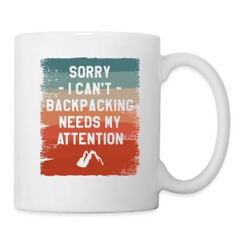 Désolé, je ne peux pas faire de sac à dos a besoin de mon attention - Mug blanc - blanc - Droite