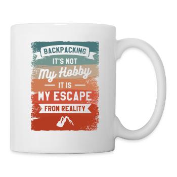 Backpacking ist nicht mein Hobby, es ist meine Flucht vor - Tasse - Weiß - Rechts