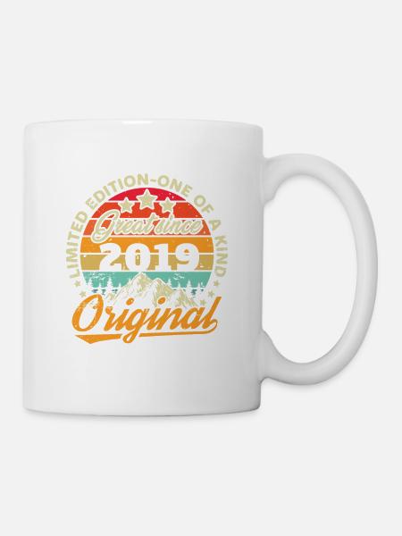 Geburtstagsgeschenk, Jahrgang 2019 - Tasse - Weiß