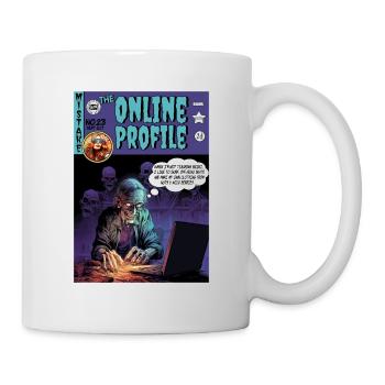 Retro Horror Comic - Das Online-Profil - Tasse - Weiß - Rechts