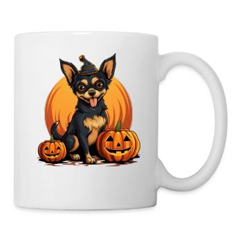 Chihuahua Chien Citrouille Paresseux Halloween Costume de fête - Mug blanc - blanc - Droite