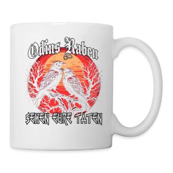 Hugin Munin T-Shirt | Wikinger Raben | Odins Raben - Tasse - Weiß - Rechts