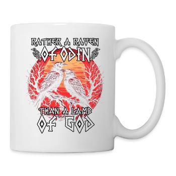 Valhalla | Wikinger Krieger T-Shirt | Odins Raben - Tasse - Weiß - Rechts