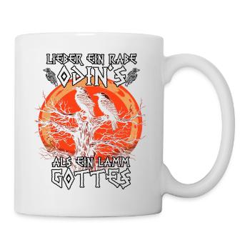 Odins Augen | Wikinger T-shirt | Odins Raben - Tasse - Weiß - Rechts
