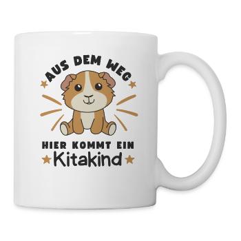 Aus Dem Weg Hier Kommt Ein Kitakind - Tasse - Weiß - Rechts