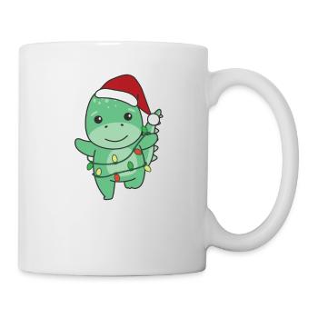 Dino Noël Animaux d’hiver Dinos - Mug blanc - blanc - Droite