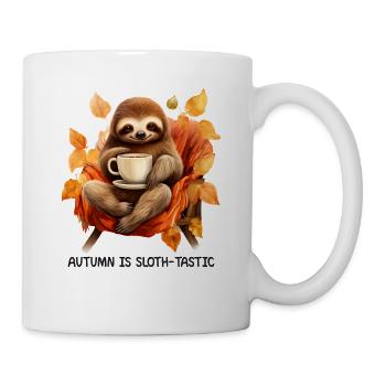 Conception de paresseux automnal: détendu câlin - Mug blanc - blanc - Droite