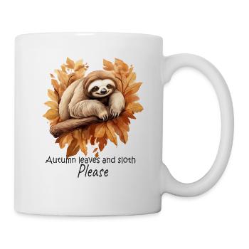 Autumn Sloth: Relaxation Sleep Shirt - Mug - white - Right