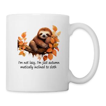 Cute sloth autumn design for the autumn season - Mug - white - Right