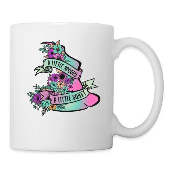 Joli chapeau de sorcière avec des fleurs: Halloween pour les femmes - Mug blanc - blanc - Droite
