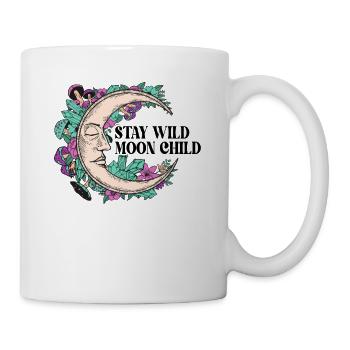 Halloween Magic: Lune endormie avec des cristaux - Mug blanc - blanc - Droite