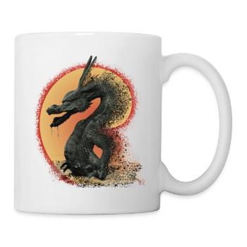 Japanischer Drache Kraft Stärke Weisheit - Tasse - Weiß - Rechts