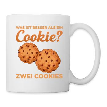 Was ist besser als ein Cookie? Zwei Cookies Liebli - Tasse - Weiß - Rechts